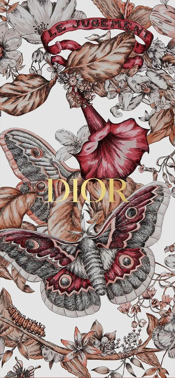 Một mô hình hoa ảnh dior nền đen với từ niềm vui