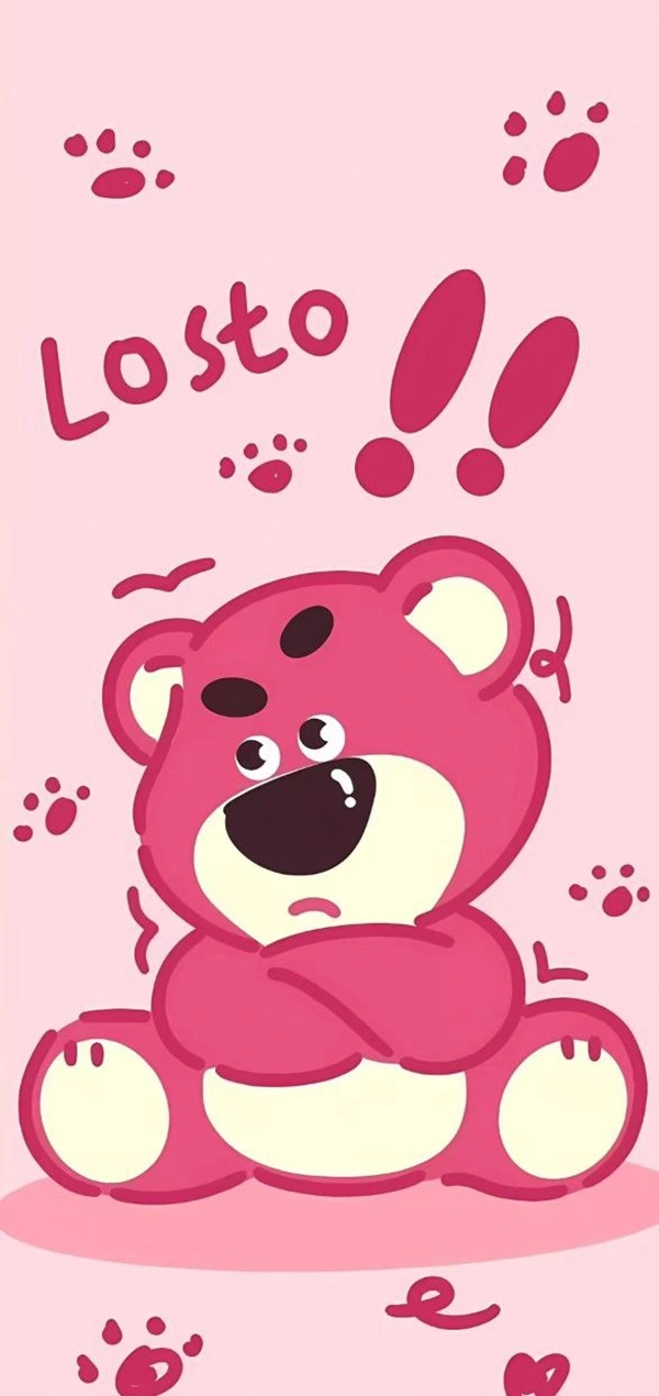 Ảnh gấu dâu cute với biểu cảm tinh nghịch đáng yêu