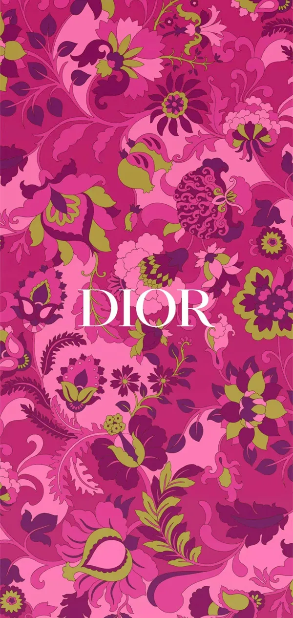 Một mẫu hoa màu hồng với từ làm hình nền điện thoại dior
