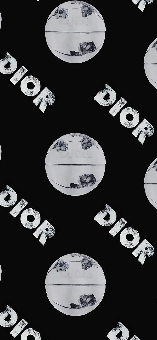 Một hình nền điện thoại dior mẫu màu đen và trắng với các từ 'không'