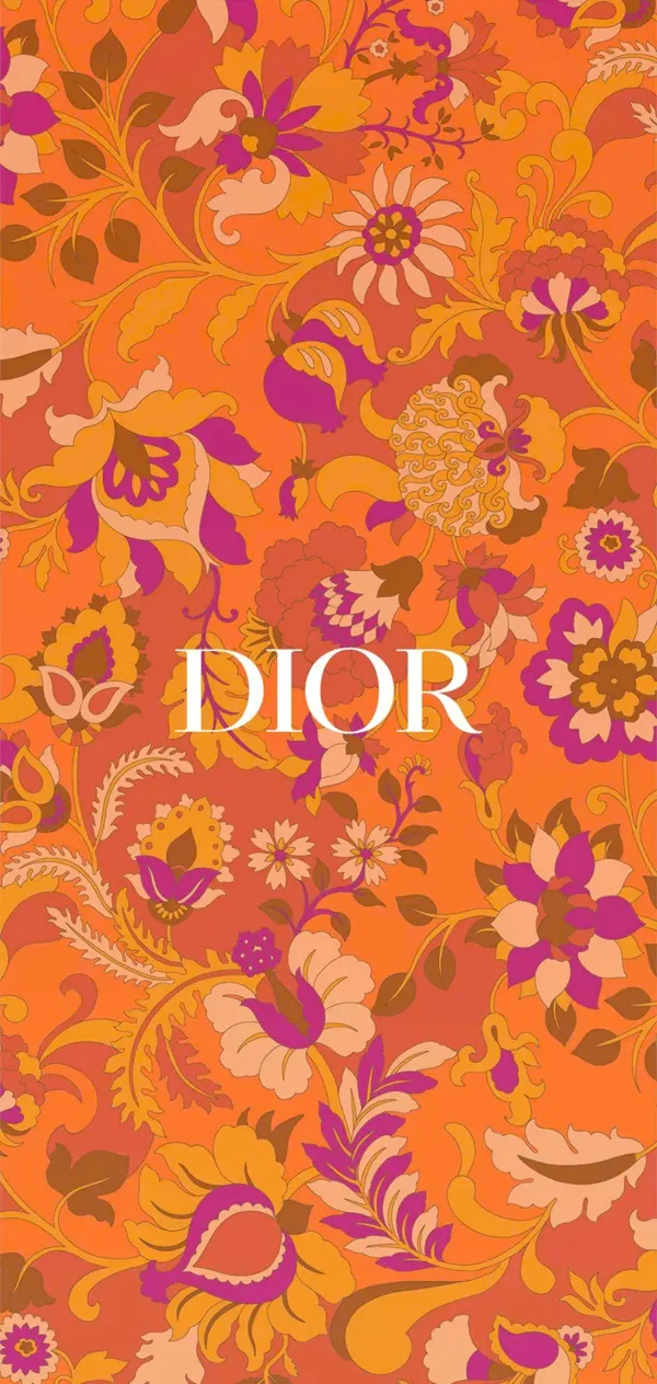 Một mô hình hoa hình nền điện thoại dior với từ làm bằng màu trắng