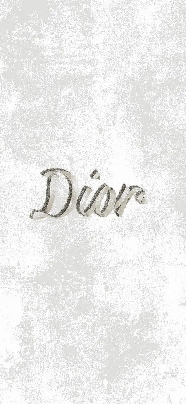 Một nền trắng với từ Dio được viết hình nền điện thoại dior bằng bạc
