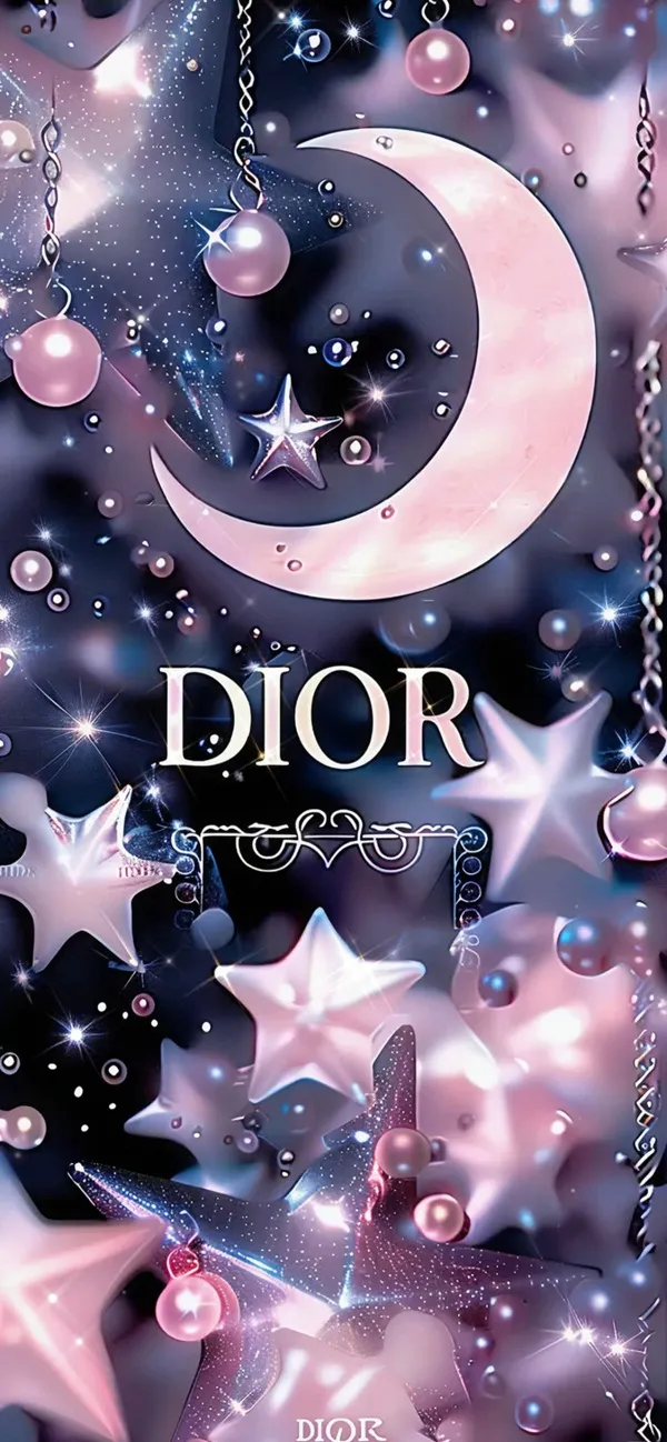 Một hình nền dior đẹp tấm áp phích có hình lưỡi liềm và các ngôi sao