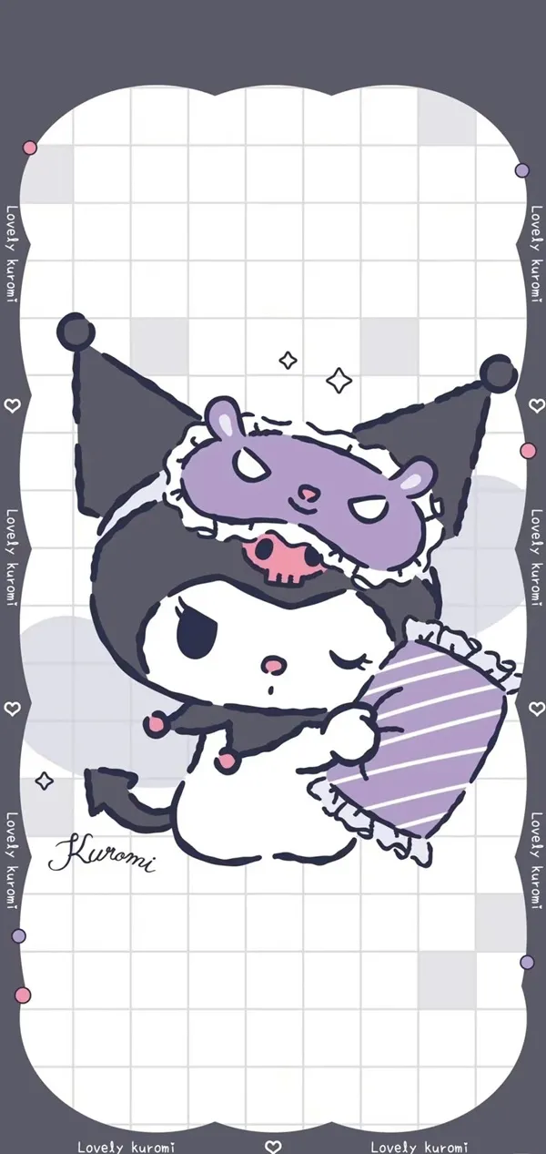 Một con gấu trúc ôm hình nền kuromi ngầu gấu gấu trúc trên giấy đồ thị