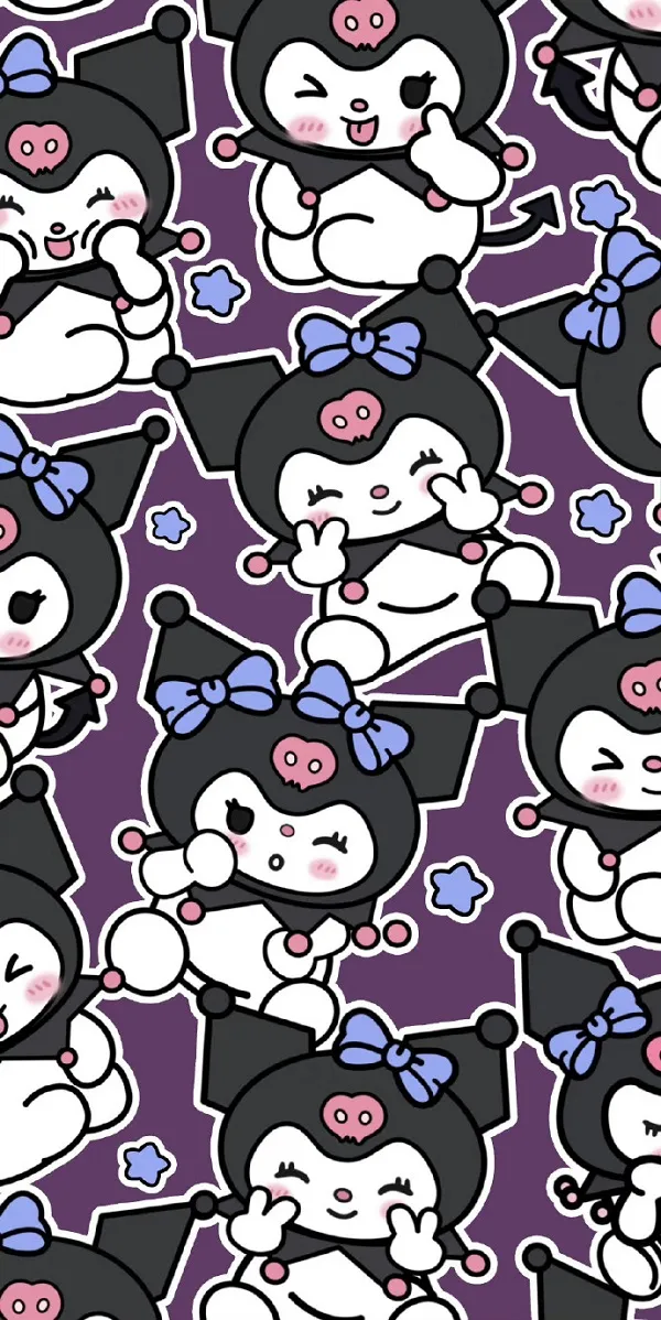 Một bó chim cánh hình nền máy tính kuromi cụt có dây nơ