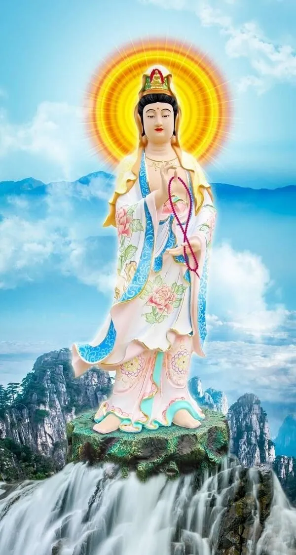 Một bức tượng của Nữ thần Mặt hình nền phật trời