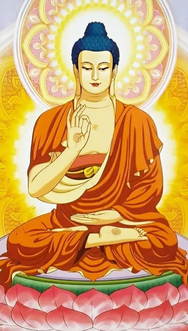 Một bức tượng Phật ngồi hình nền phật trên đỉnh Lotus