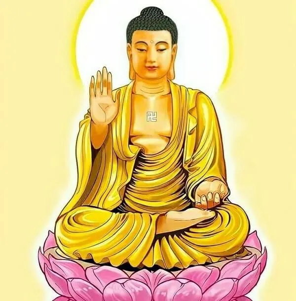Một bức tượng Phật hình nền phật ngồi trên đỉnh Lotus