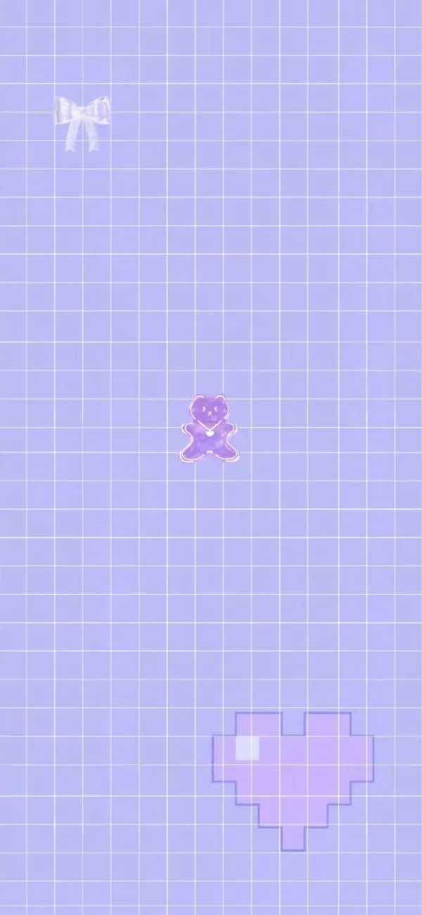 Một pixel màu tím và trắng với một con chim nhỏ màu trắng nền caro cute