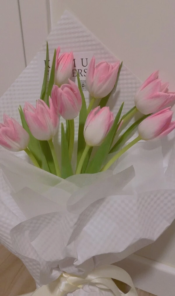 Một bó hoa tulip màu hồng ảnh hoa tulip